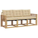Udendørs sofagruppe med pude 3 pcs Hvid og Beige