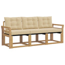 Udendørs sofagruppe med pude 3 pcs Hvid og Beige