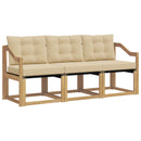 Udendørs sofagruppe med pude 3 pcs Hvid og Beige