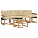 Udendørs sofagruppe med pude 5 pcs Hvid og Beige