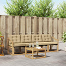 Udendørs sofagruppe med pude 5 pcs Hvid og Beige