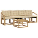 Udendørs sofagruppe med pude 5 pcs Hvid og Beige