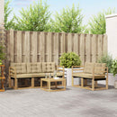 Udendørs sofagruppe med pude 6 pcs Hvid og Beige