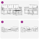 Udendørs sofagruppe med pude 6 pcs Hvid og lysegrå
