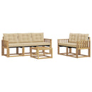 Udendørs sofagruppe med pude 6 pcs Hvid og Beige
