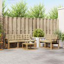 Udendørs sofagruppe med pude 6 pcs Hvid og Beige