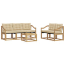 Udendørs sofagruppe med pude 6 pcs Hvid og Beige