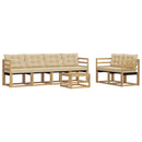 Udendørs sofagruppe med pude 7 pcs Hvid og Beige