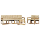 Udendørs sofagruppe med pude 7 pcs Hvid og Beige