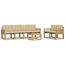 Udendørs sofagruppe med pude 7 pcs Hvid og Beige