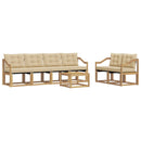 Udendørs sofagruppe med pude 7 pcs Hvid og Beige