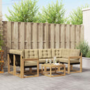 Udendørs sofagruppe med pude 7 pcs Hvid og Beige