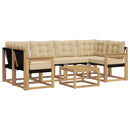 Udendørs sofagruppe med pude 7 pcs Hvid og Beige