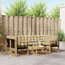 Udendørs sofagruppe med pude 7 pcs Hvid og Beige
