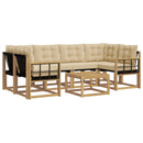 Udendørs sofagruppe med pude 7 pcs Hvid og Beige