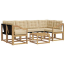 Udendørs sofagruppe med pude 7 pcs Hvid og Beige