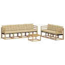 Udendørs sofagruppe med pude 8 pcs Hvid og Beige