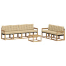 Udendørs sofagruppe med pude 8 pcs Hvid og Beige