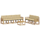Udendørs sofagruppe med pude 8 pcs Hvid og Beige