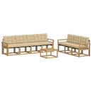 Udendørs sofagruppe med pude 8 pcs Hvid og Beige