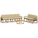Udendørs sofagruppe med pude 8 pcs Hvid og Beige