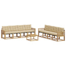 Udendørs sofagruppe med pude 9 pcs Hvid og Beige