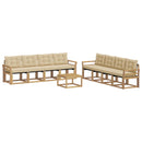 Udendørs sofagruppe med pude 9 pcs Hvid og Beige
