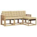 Udendørs sofagruppe med pude 4 pcs Hvid og Beige