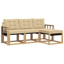 Udendørs sofagruppe med pude 4 pcs Hvid og Beige