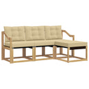 Udendørs sofagruppe med pude 4 pcs Hvid og Beige