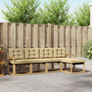 Udendørs sofagruppe med pude 5 pcs Hvid og Beige