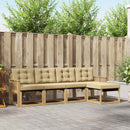 Udendørs sofagruppe med pude 5 pcs Hvid og Beige
