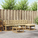Udendørs sofagruppe med pude 6 pcs Hvid og Beige