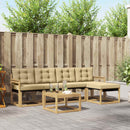 Udendørs sofagruppe med pude 6 pcs Hvid og Beige