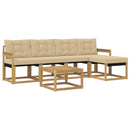 Udendørs sofagruppe med pude 6 pcs Hvid og Beige