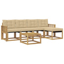 Udendørs sofagruppe med pude 6 pcs Hvid og Beige