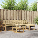 Udendørs sofagruppe med pude 6 pcs Hvid og Beige