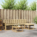 Udendørs sofagruppe med pude 6 pcs Hvid og Beige