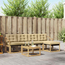 Udendørs sofagruppe med pude 6 pcs Hvid og Beige