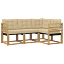 Udendørs sofagruppe med pude 4 pcs Hvid og Beige