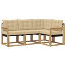 Udendørs sofagruppe med pude 4 pcs Hvid og Beige
