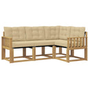 Udendørs sofagruppe med pude 4 pcs Hvid og Beige