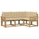 Udendørs sofagruppe med pude 4 pcs Hvid og Beige