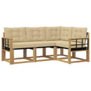 Udendørs sofagruppe med pude 4 pcs Hvid og Beige