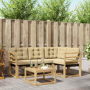 Udendørs sofagruppe med pude 5 pcs Hvid og Beige
