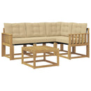 Udendørs sofagruppe med pude 5 pcs Hvid og Beige
