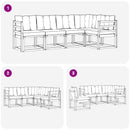 Udendørs sofagruppe med pude 5 pcs Hvid og Beige