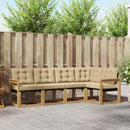 Udendørs sofagruppe med pude 5 pcs Hvid og Beige