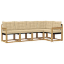 Udendørs sofagruppe med pude 5 pcs Hvid og Beige