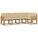 Udendørs sofagruppe med pude 5 pcs Hvid og Beige
